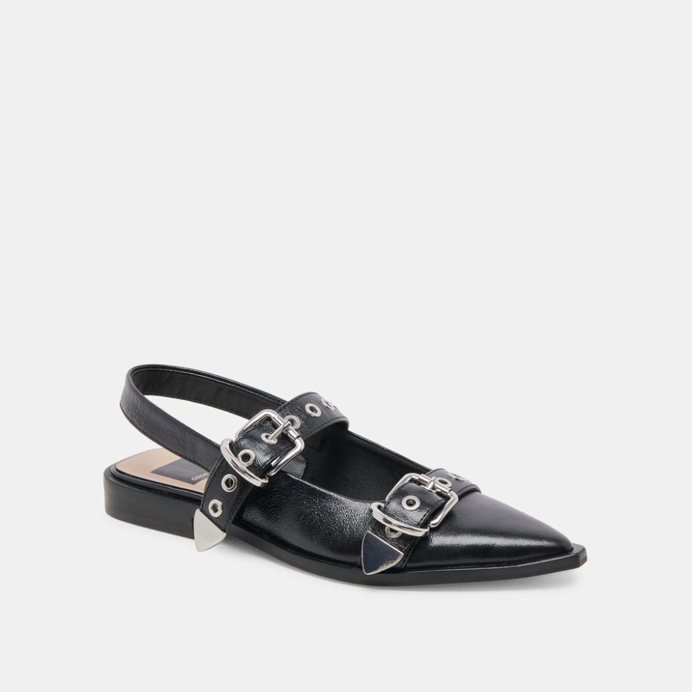 Dolce Vita Labell Flats Midnight Crinkle Patent