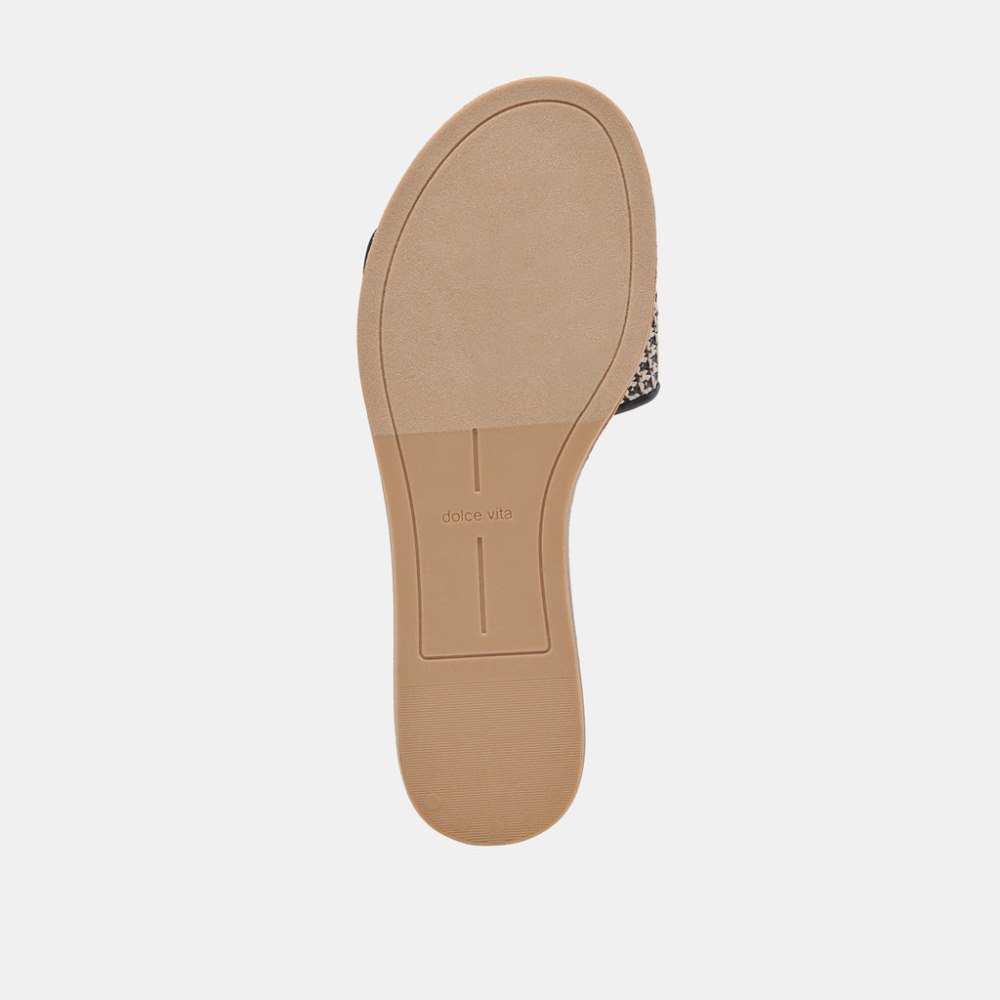 Dolce Vita Dasa Sandals Black Natural Raffia