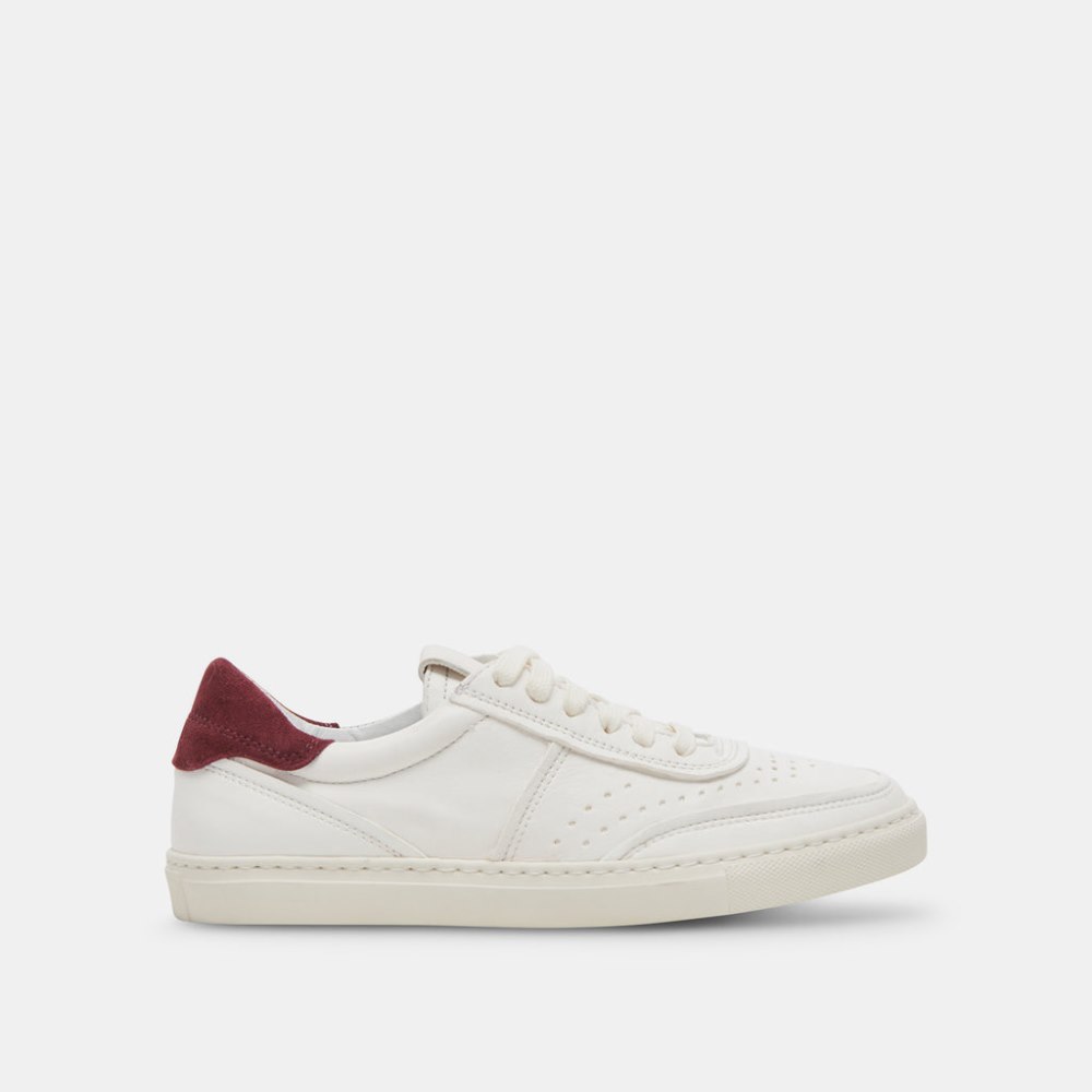 Dolce Vita Boden Sneakers White Maroon Leather