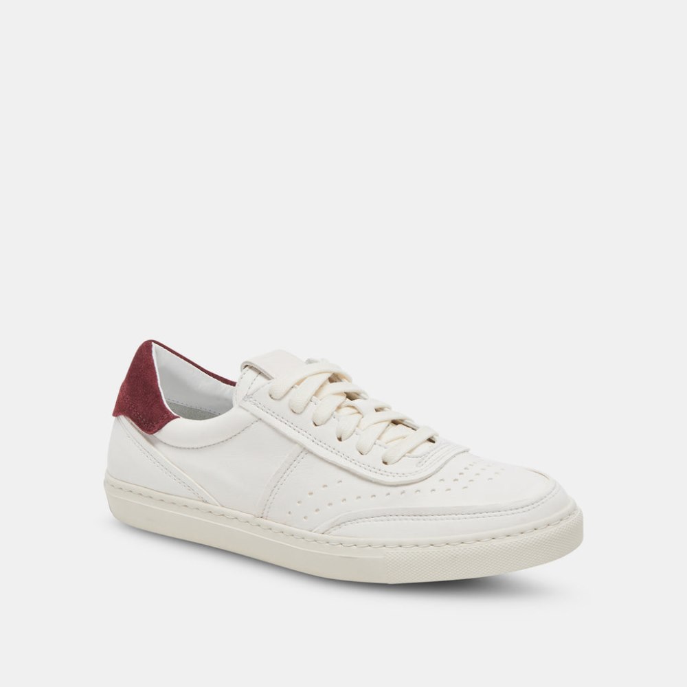 Dolce Vita Boden Sneakers White Maroon Leather