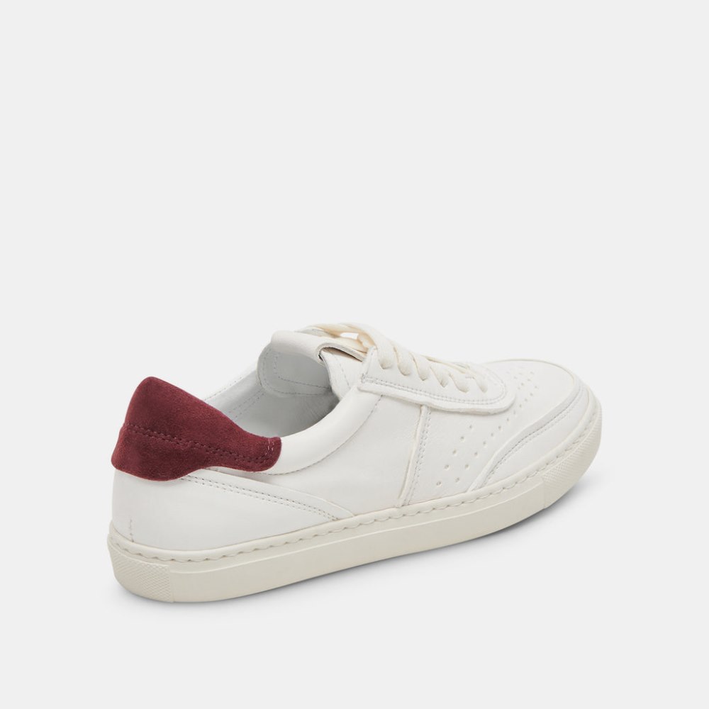 Dolce Vita Boden Sneakers White Maroon Leather