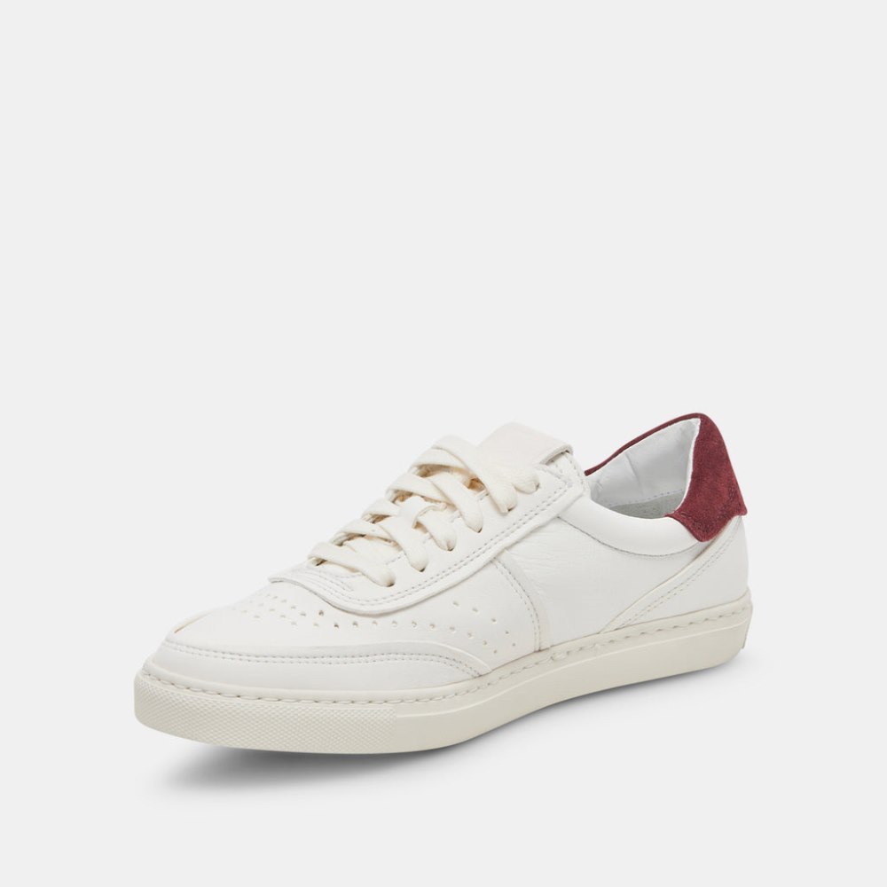 Dolce Vita Boden Sneakers White Maroon Leather