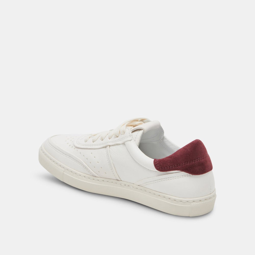 Dolce Vita Boden Sneakers White Maroon Leather