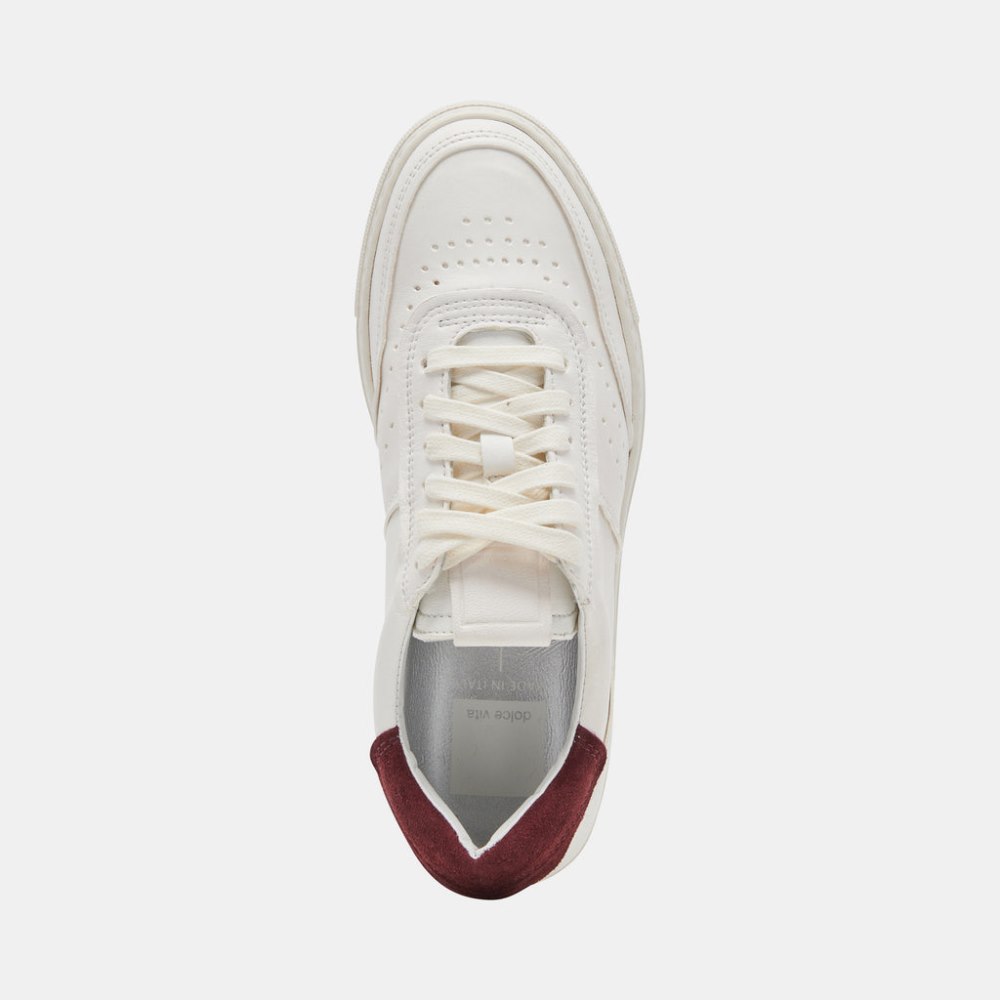 Dolce Vita Boden Sneakers White Maroon Leather