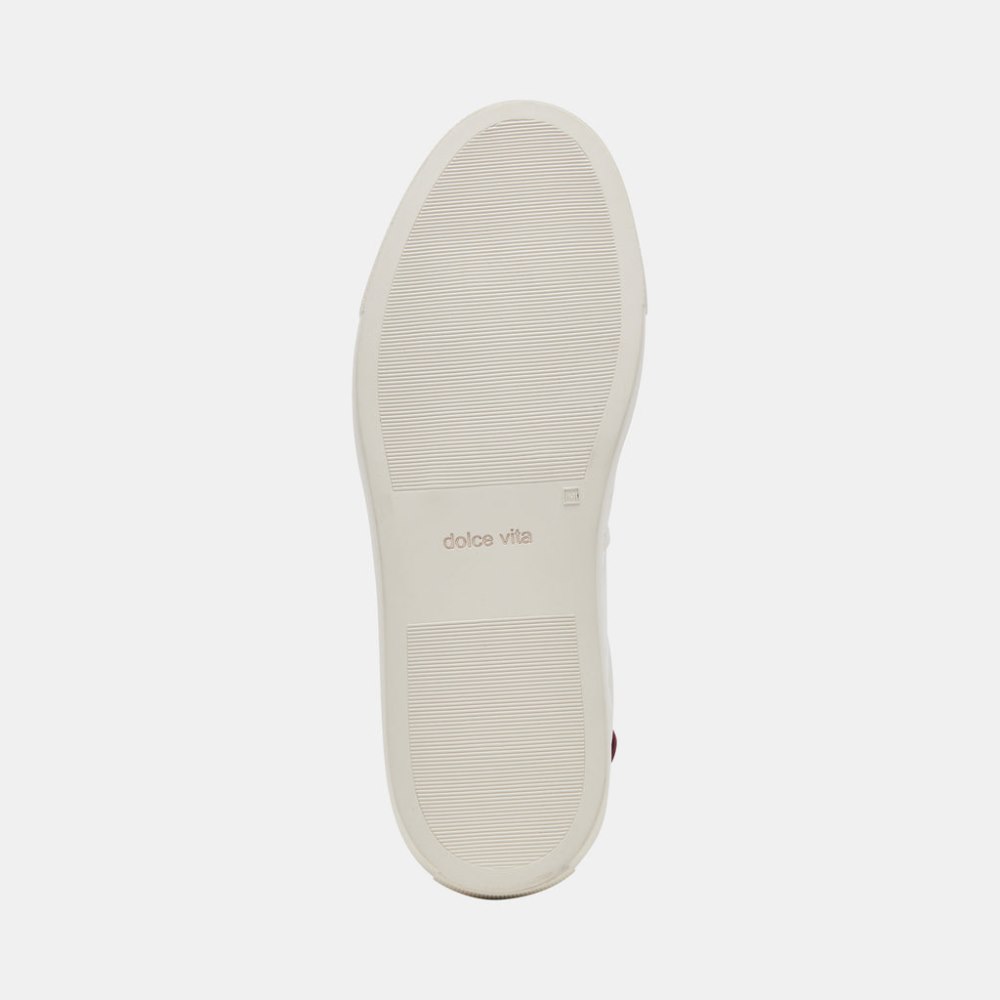 Dolce Vita Boden Sneakers White Maroon Leather