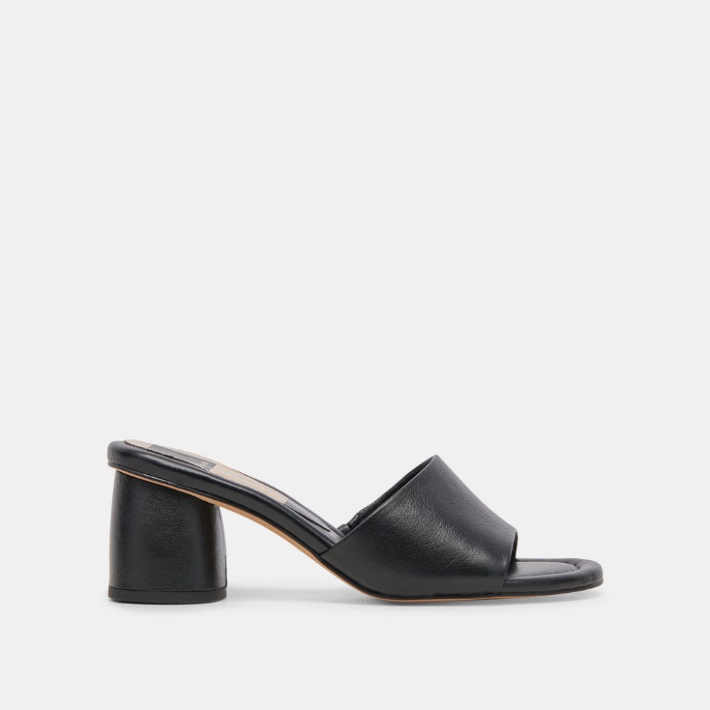 Dolce Vita Minny Dress Wide Heels Black Leather