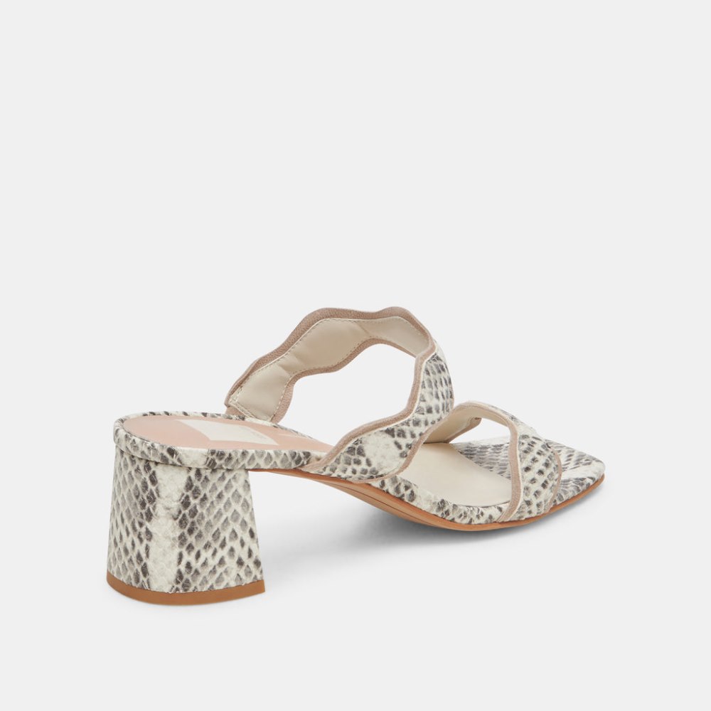 Dolce Vita Ilva Mid Heels Grey White Embossed Leather