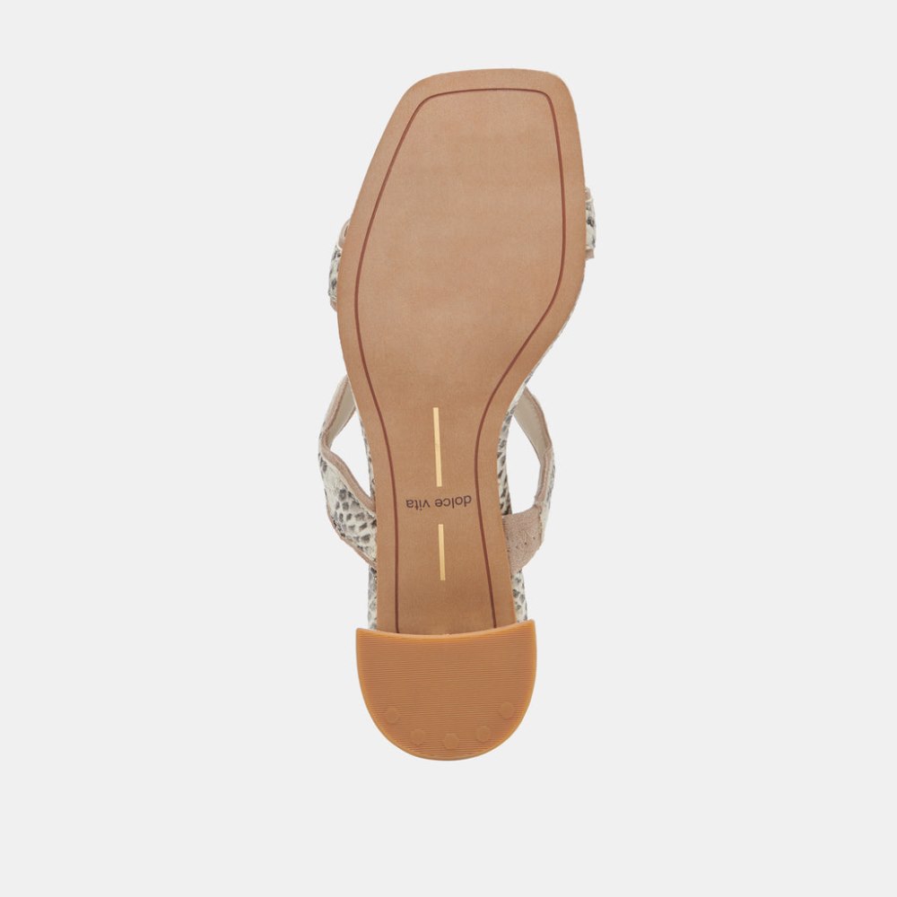 Dolce Vita Ilva Mid Heels Grey White Embossed Leather