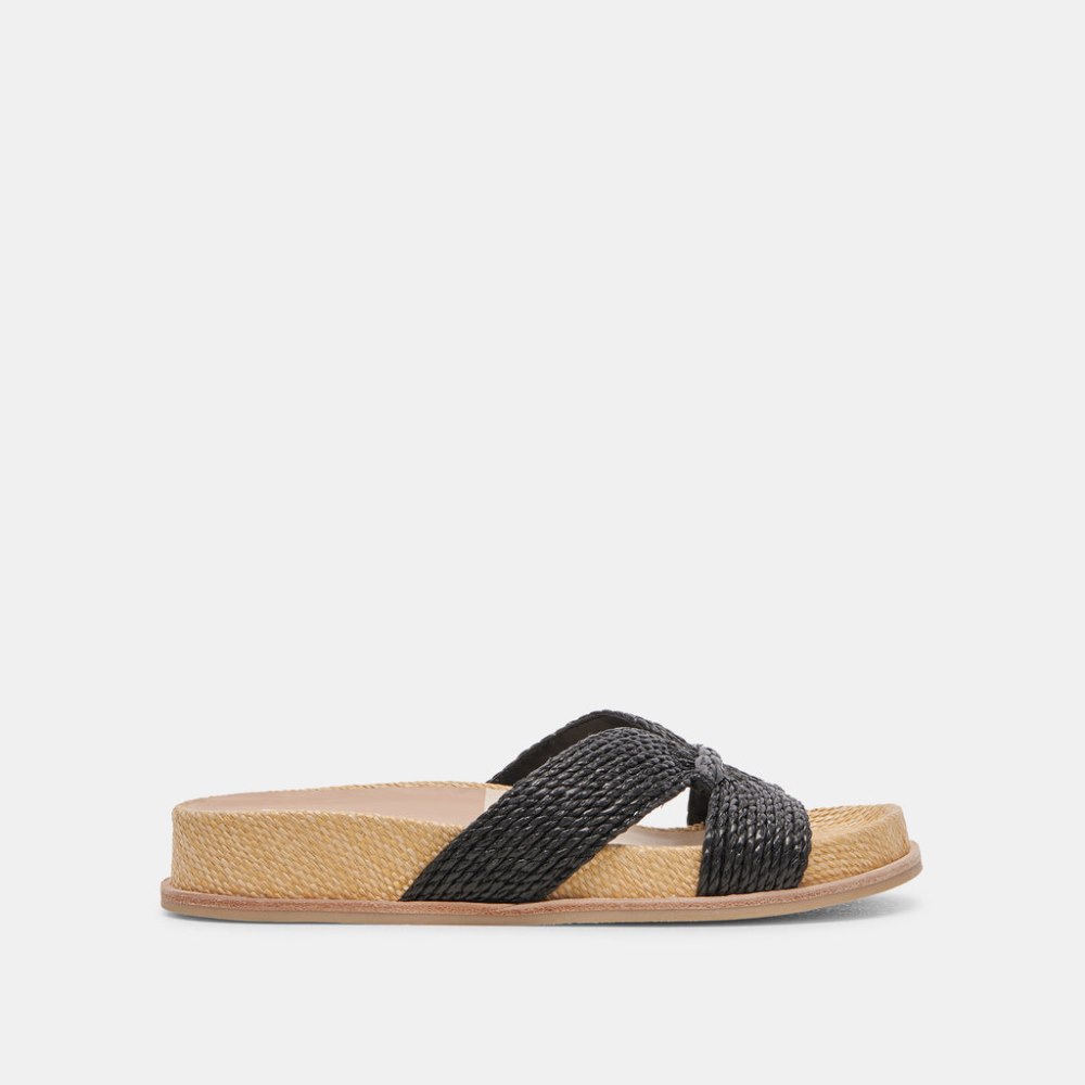 Dolce Vita Selda Sandals Onyx Raffia