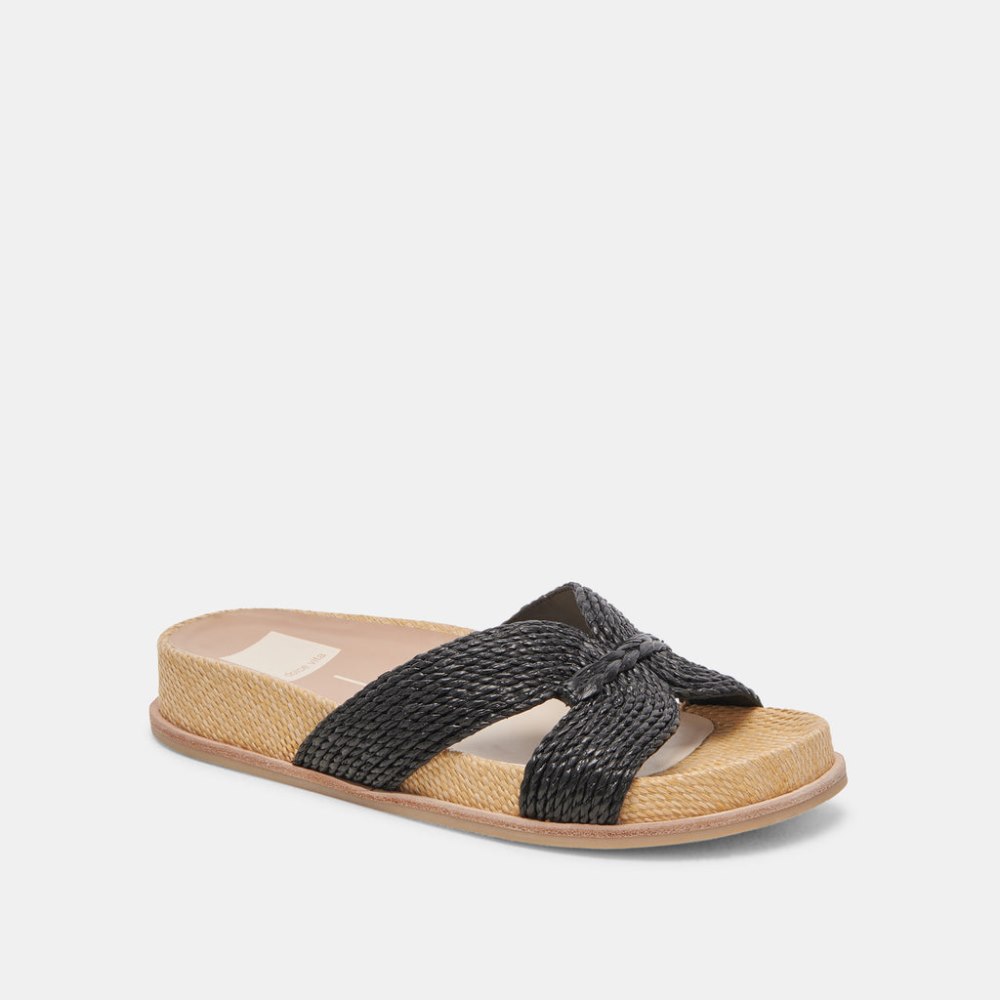 Dolce Vita Selda Sandals Onyx Raffia