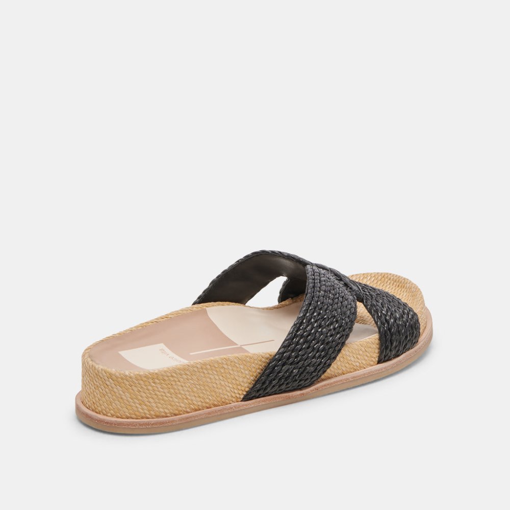 Dolce Vita Selda Sandals Onyx Raffia