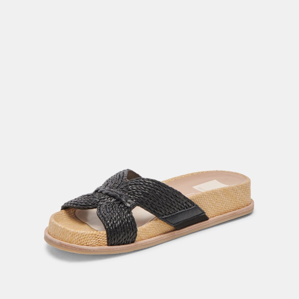 Dolce Vita Selda Sandals Onyx Raffia