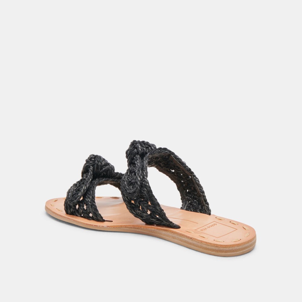 Dolce Vita Dinah Wide Sandals Onyx Raffia