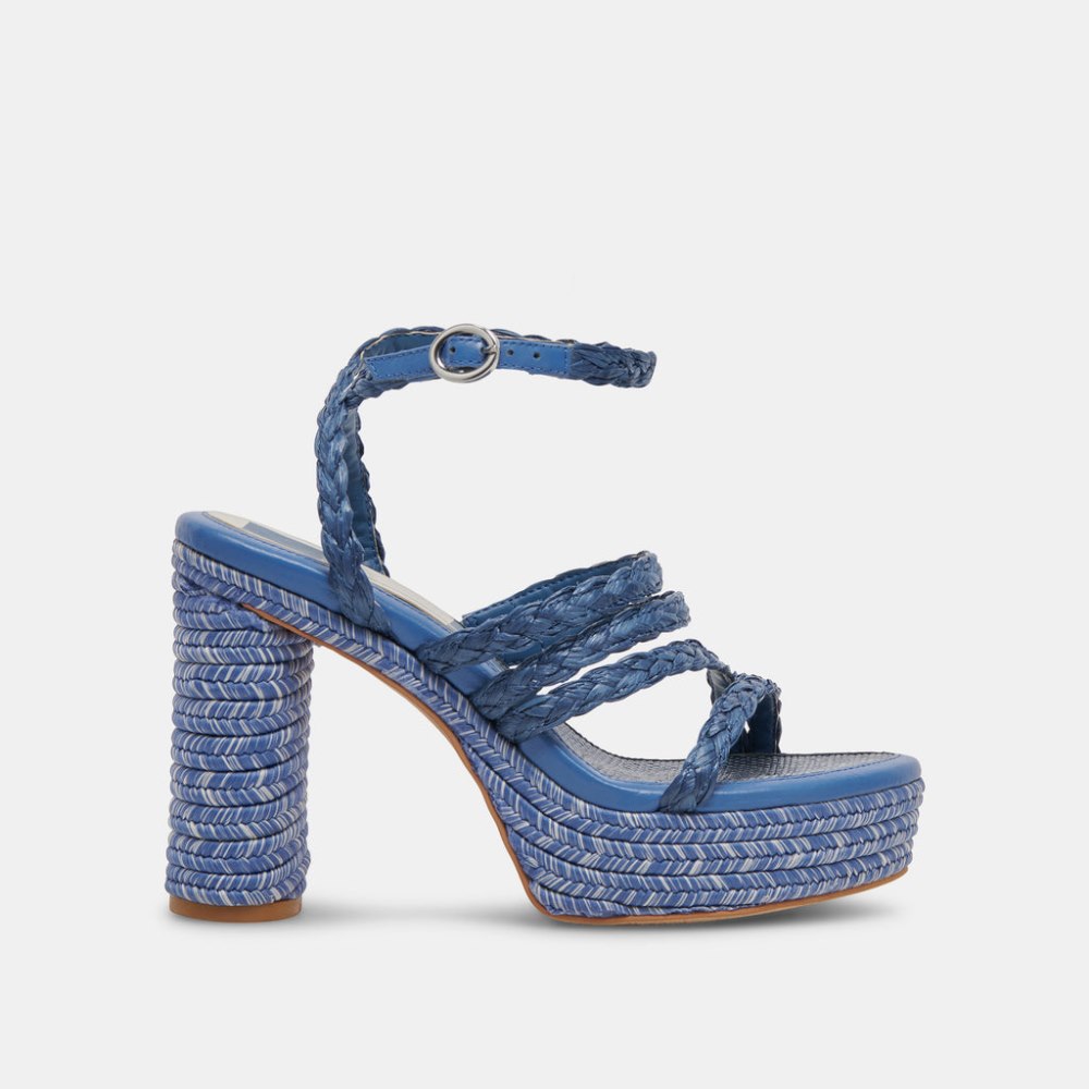 Dolce Vita Catina Heels Blue Raffia