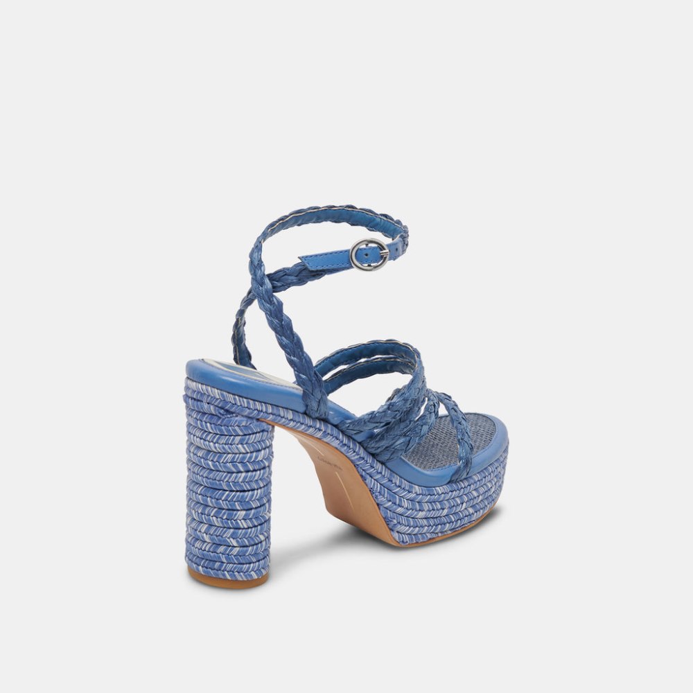 Dolce Vita Catina Heels Blue Raffia