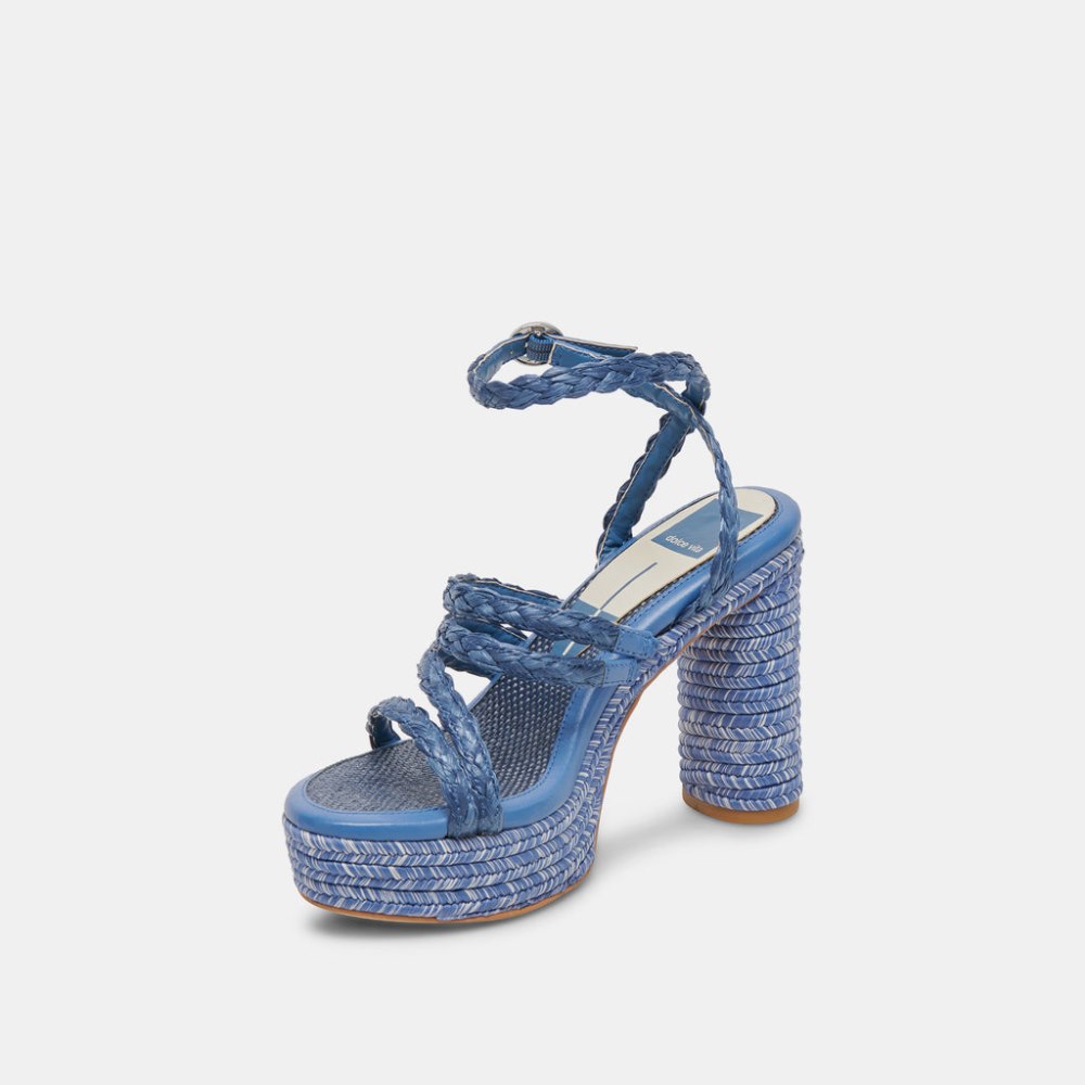 Dolce Vita Catina Heels Blue Raffia