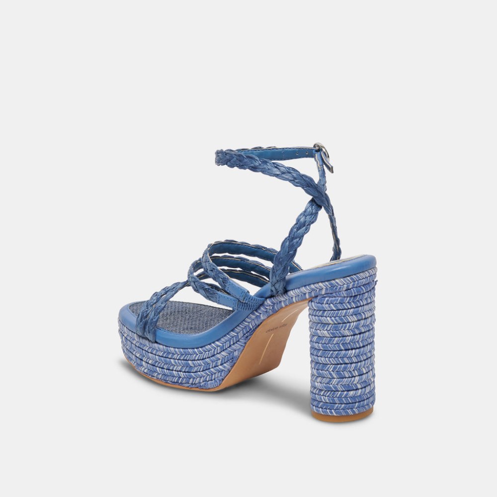 Dolce Vita Catina Heels Blue Raffia