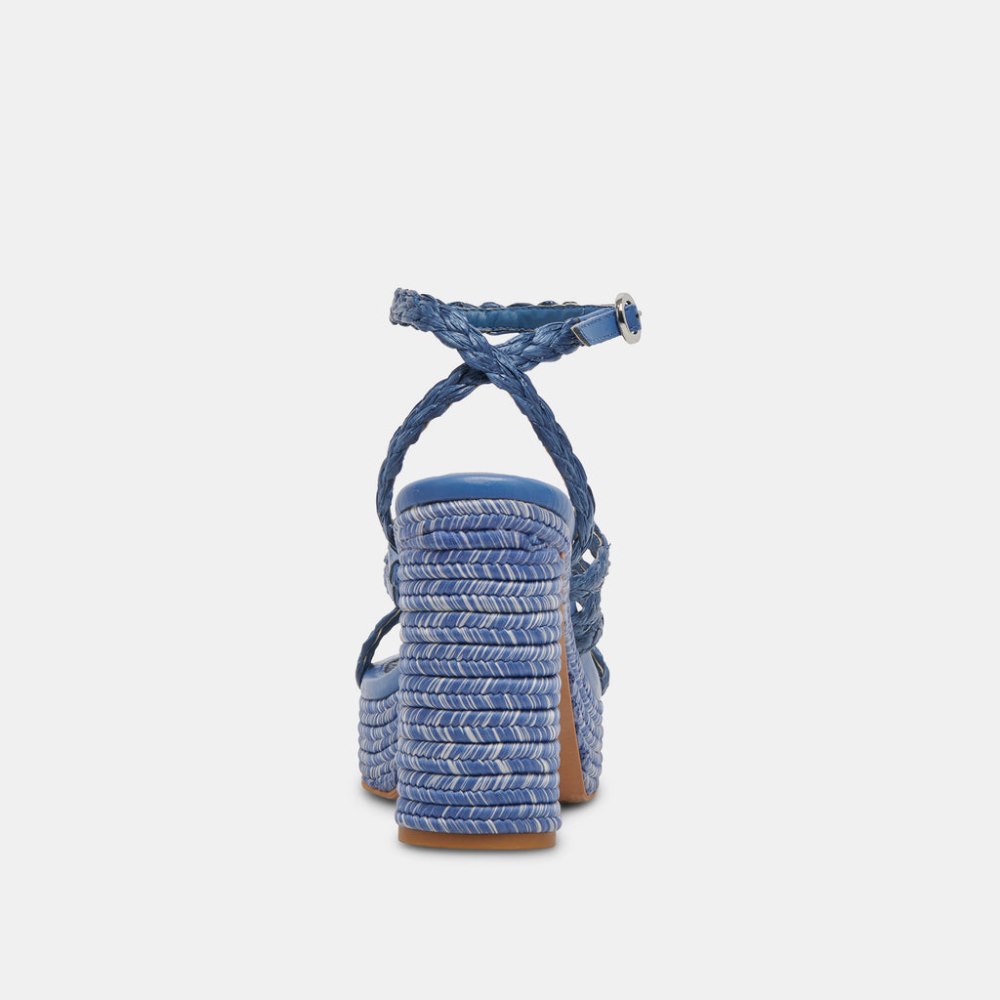 Dolce Vita Catina Heels Blue Raffia