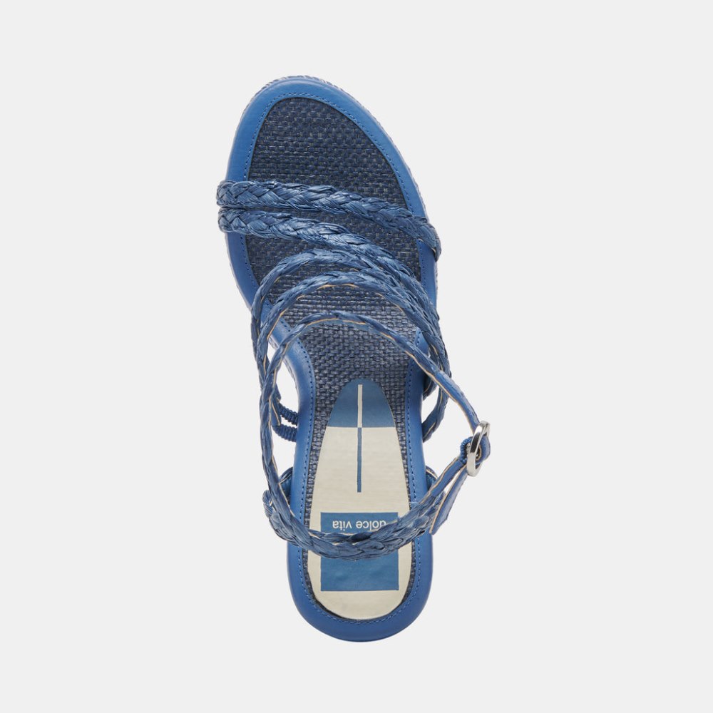 Dolce Vita Catina Heels Blue Raffia
