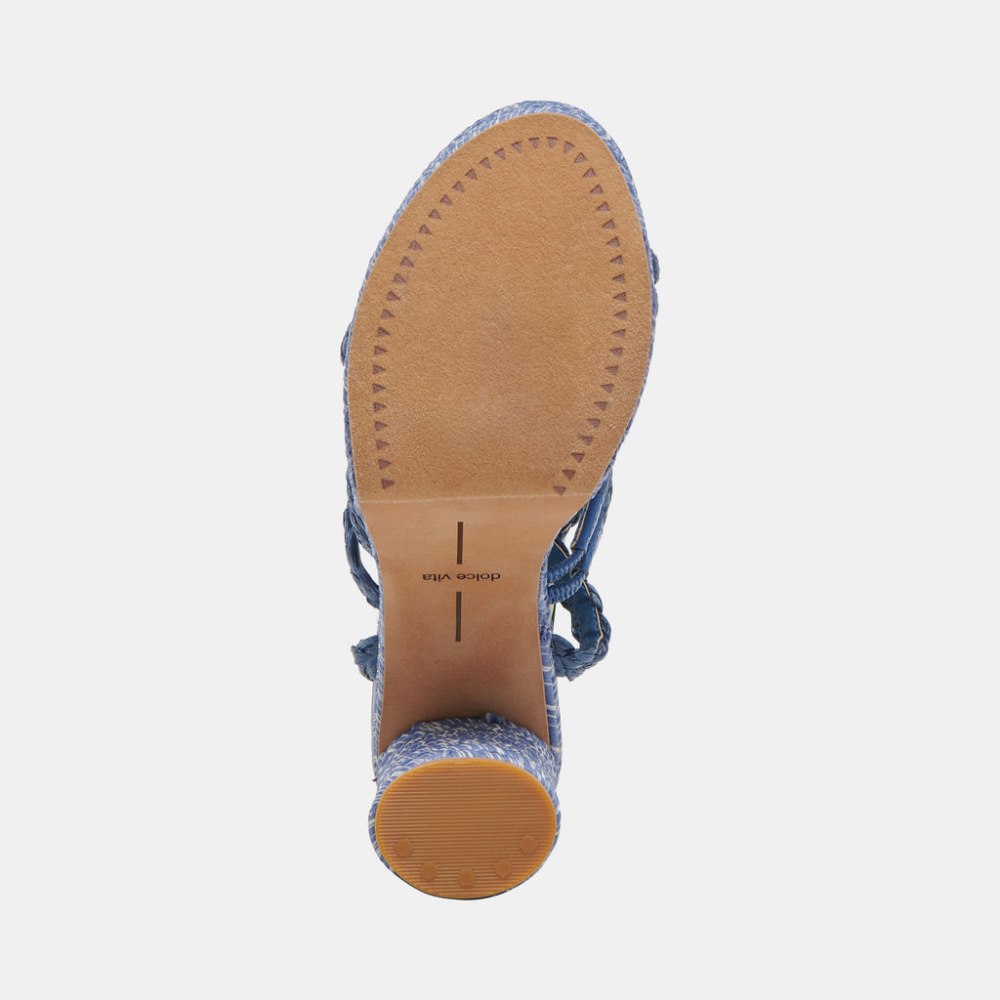 Dolce Vita Catina Heels Blue Raffia