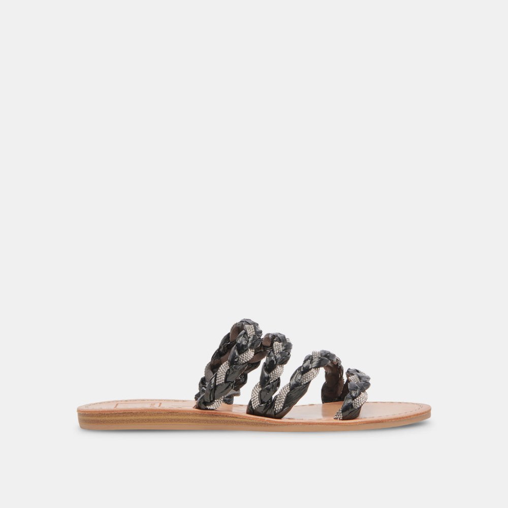 Dolce Vita Khloe Sandals Black Rhinestone