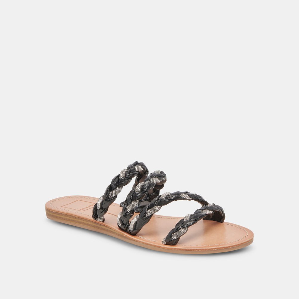 Dolce Vita Khloe Sandals Black Rhinestone