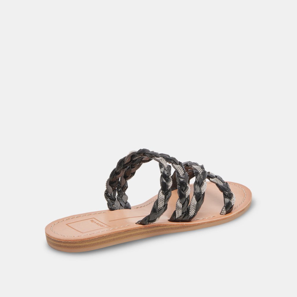 Dolce Vita Khloe Sandals Black Rhinestone