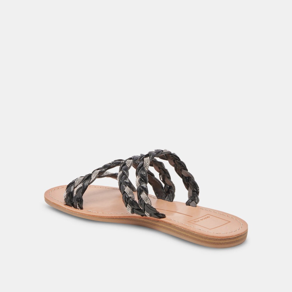 Dolce Vita Khloe Sandals Black Rhinestone