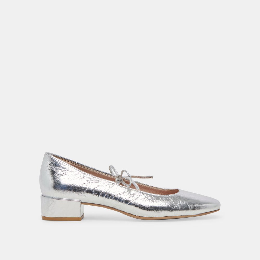 Dolce Vita Ardien Heels Silver Crinkle Patent