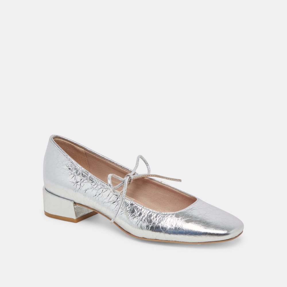 Dolce Vita Ardien Heels Silver Crinkle Patent