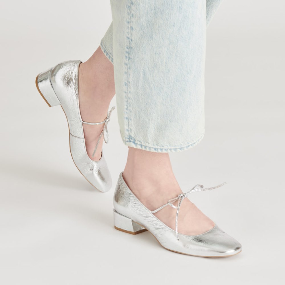 Dolce Vita Ardien Heels Silver Crinkle Patent