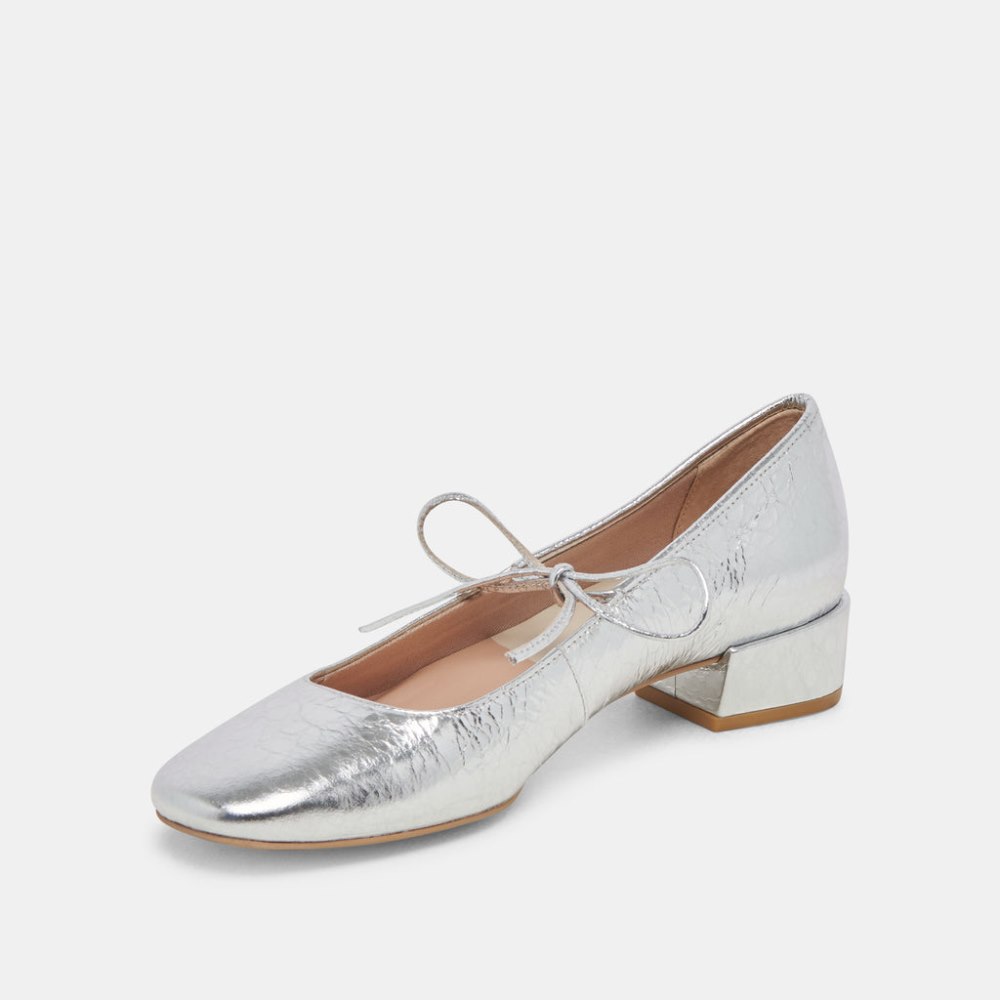 Dolce Vita Ardien Heels Silver Crinkle Patent