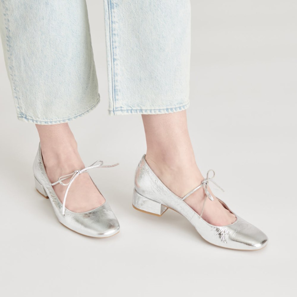 Dolce Vita Ardien Heels Silver Crinkle Patent