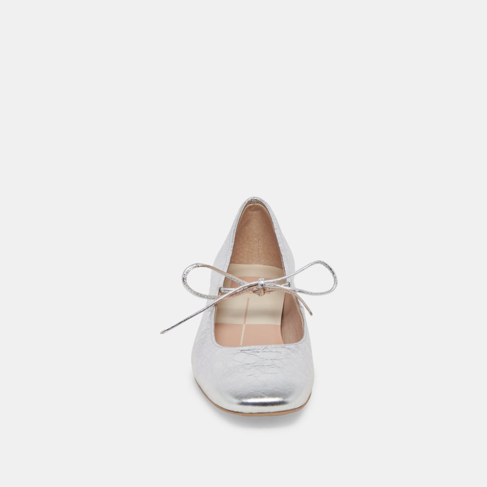 Dolce Vita Ardien Heels Silver Crinkle Patent