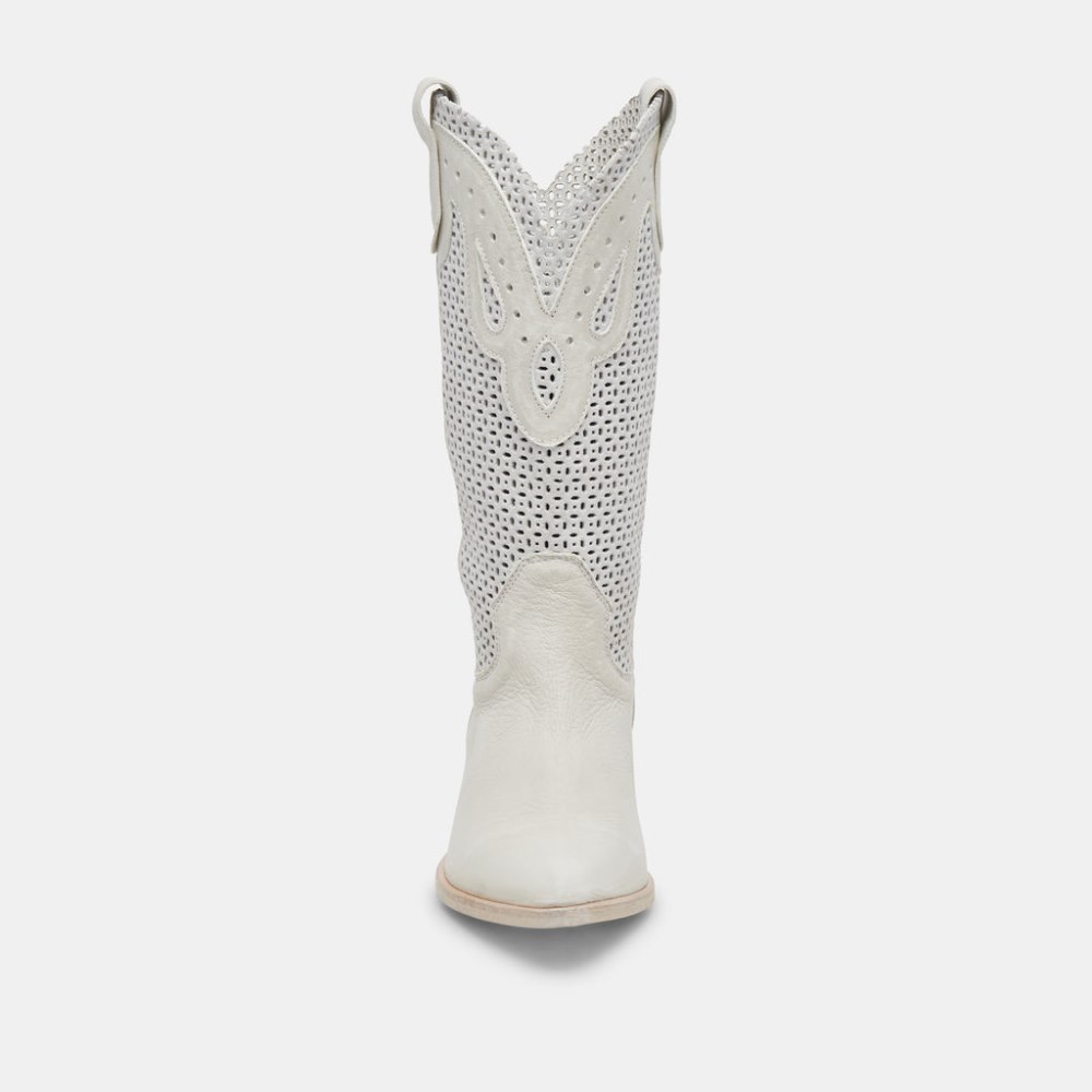 Dolce Vita Ranch Boots Ivory Leather