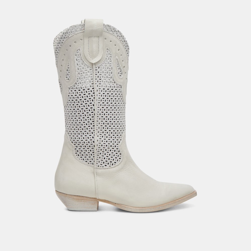 Dolce Vita Ranch Boots Ivory Leather