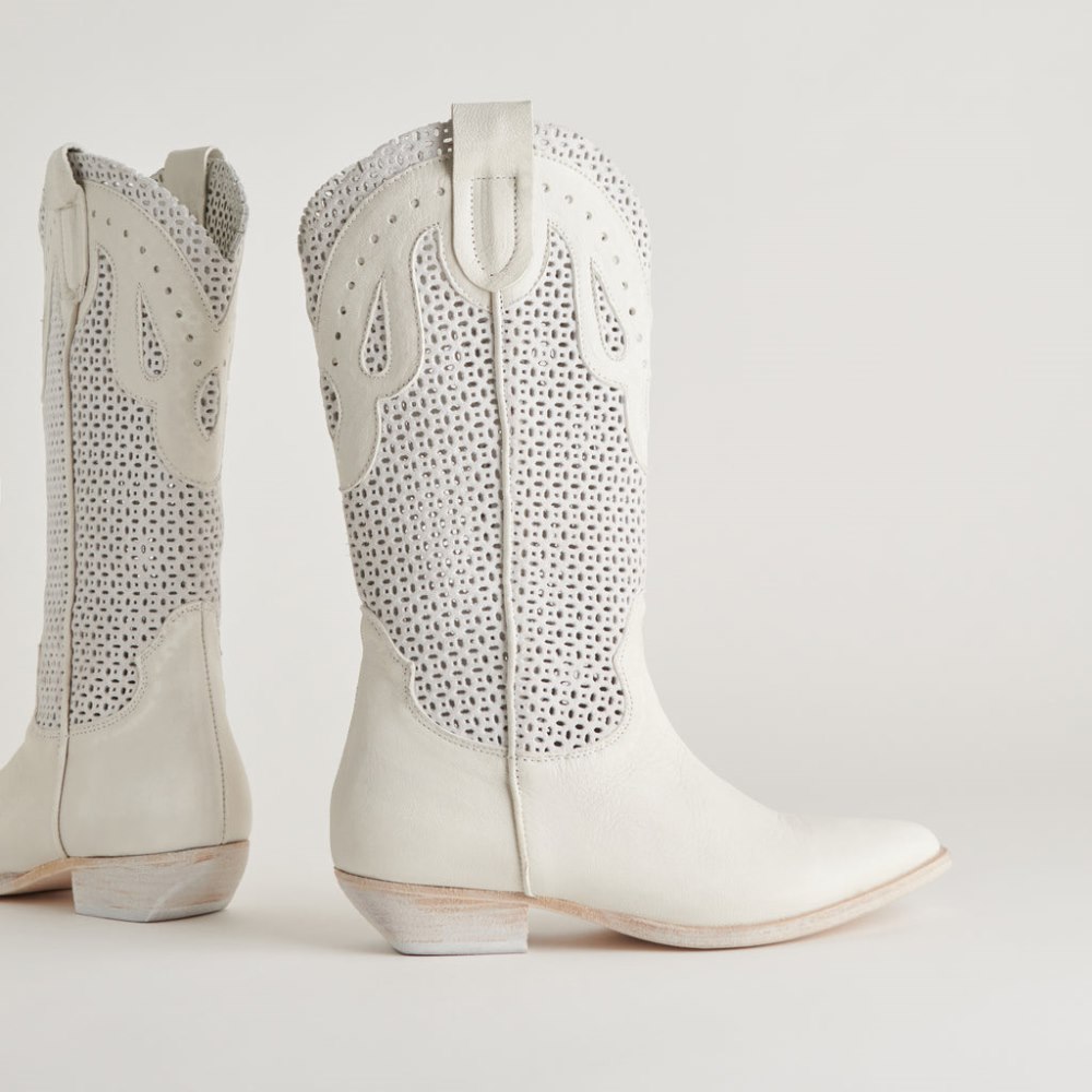 Dolce Vita Ranch Boots Ivory Leather