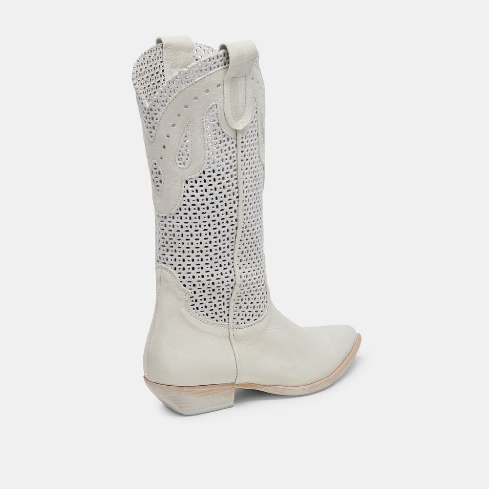 Dolce Vita Ranch Boots Ivory Leather