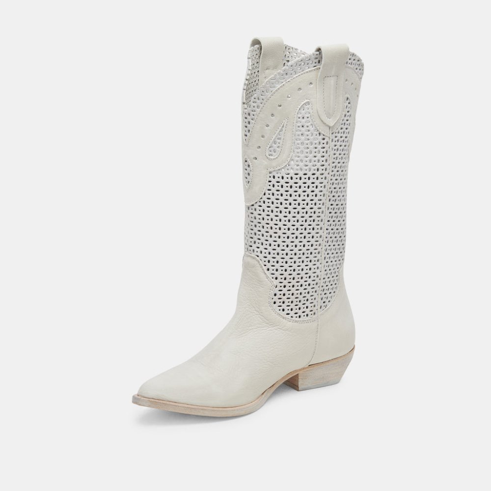 Dolce Vita Ranch Boots Ivory Leather