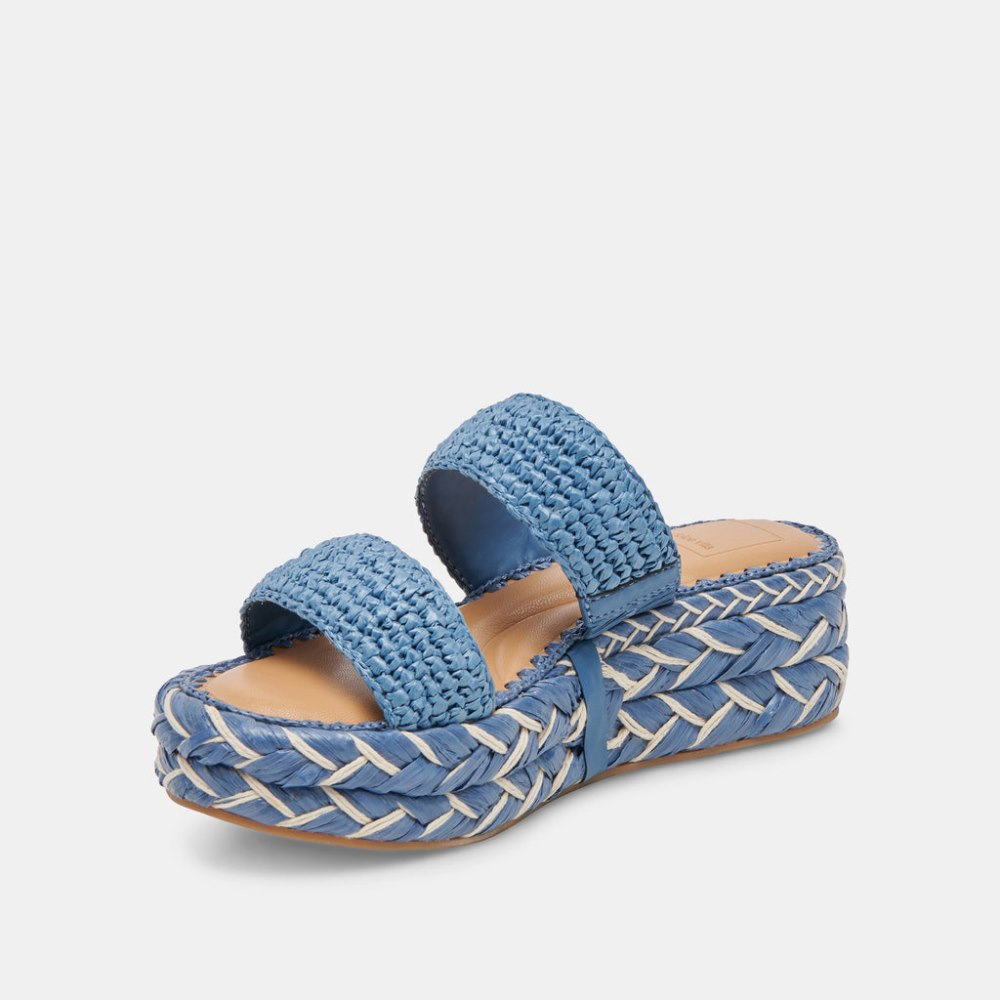Dolce Vita Corla Sandals Blue Raffia