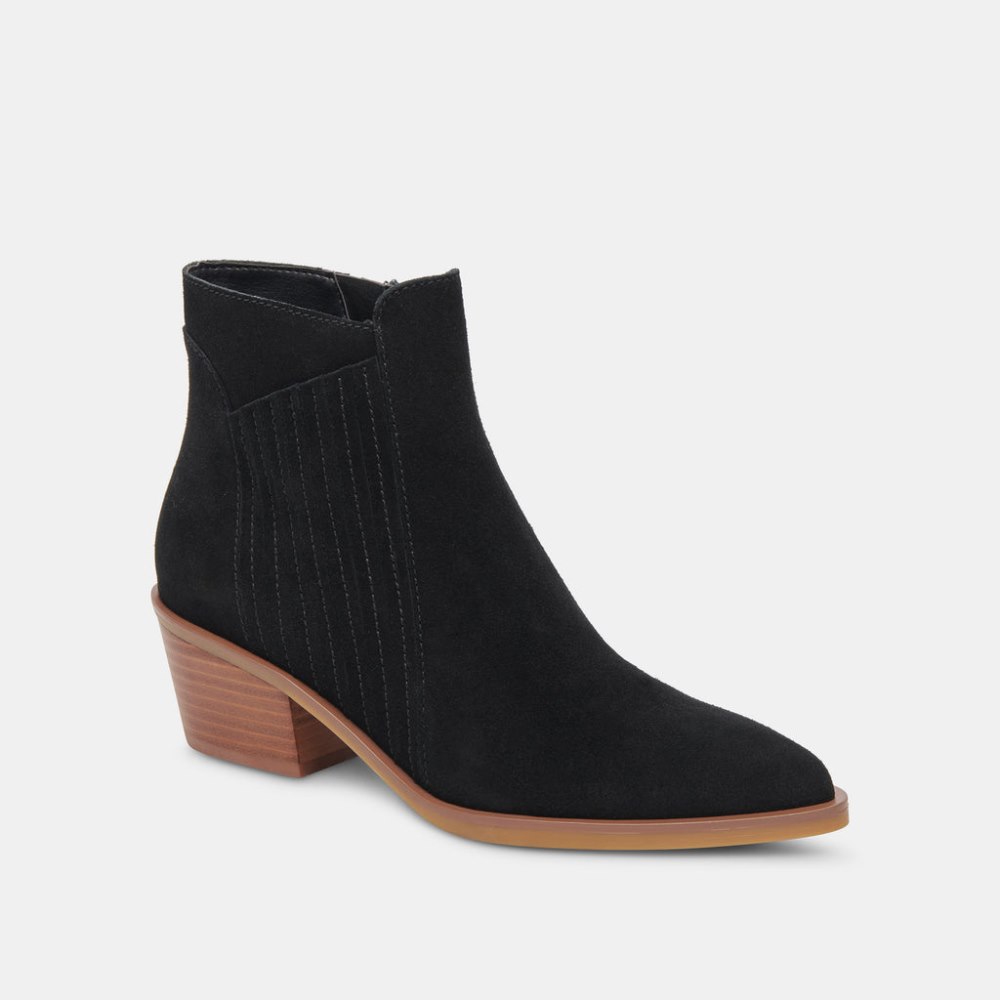 Dolce Vita Sawyer Booties Onyx Suede