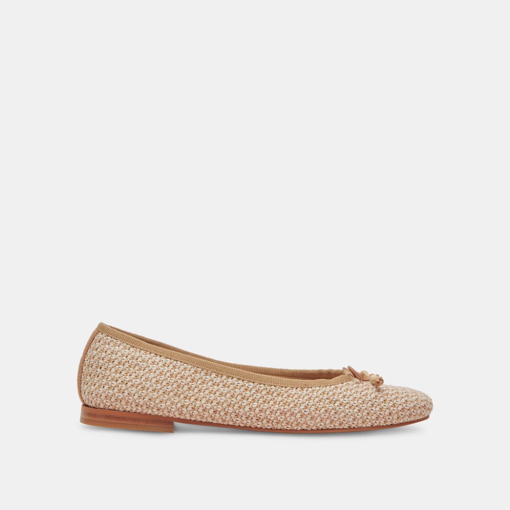 Dolce Vita Cacy Ballet Flats White Natural Raffia