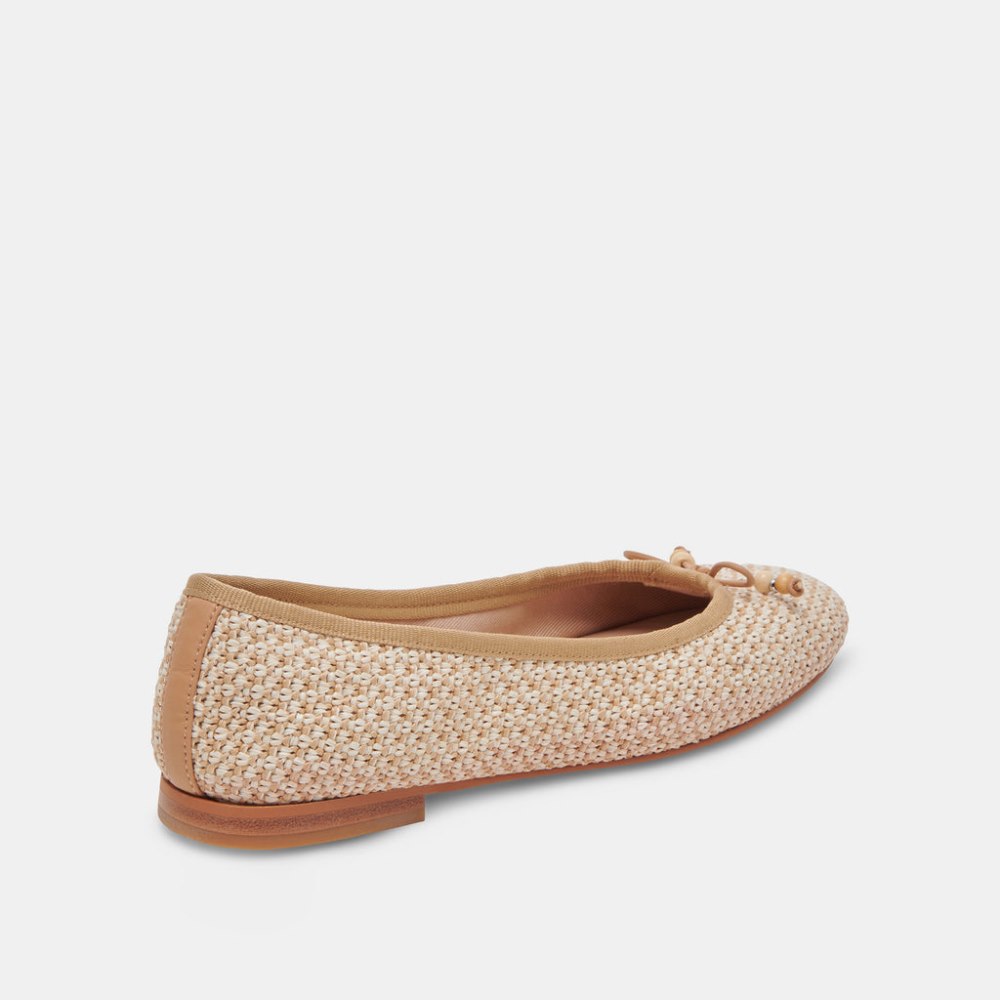 Dolce Vita Cacy Ballet Flats White Natural Raffia