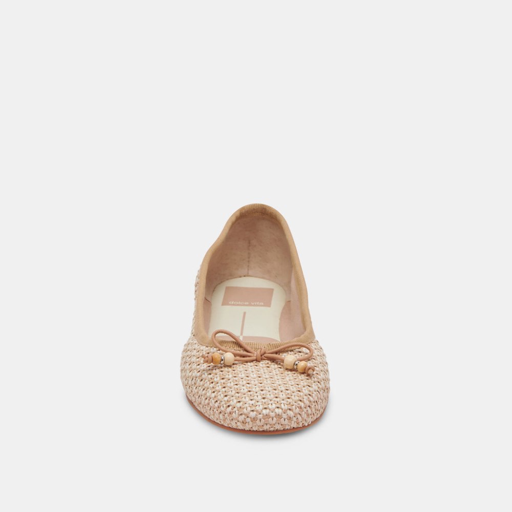Dolce Vita Cacy Ballet Flats White Natural Raffia