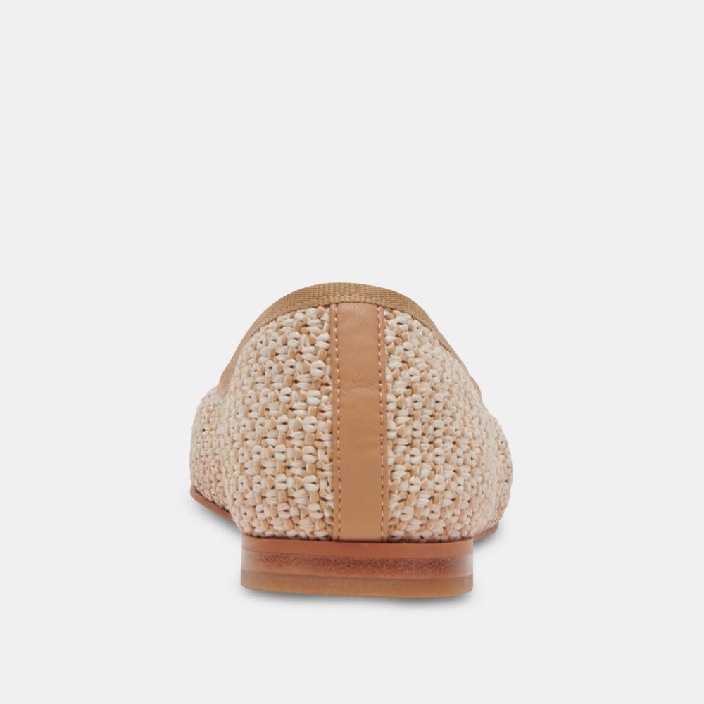 Dolce Vita Cacy Ballet Flats White Natural Raffia