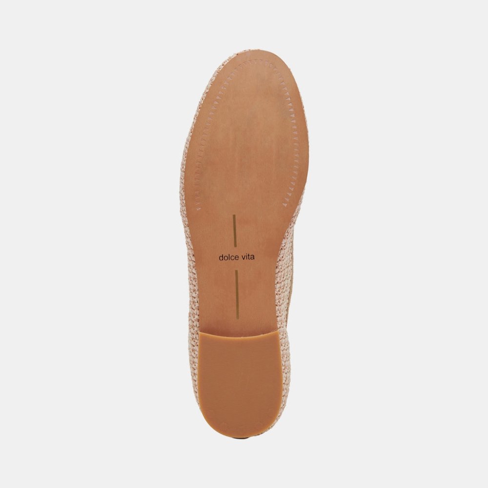 Dolce Vita Cacy Ballet Flats White Natural Raffia