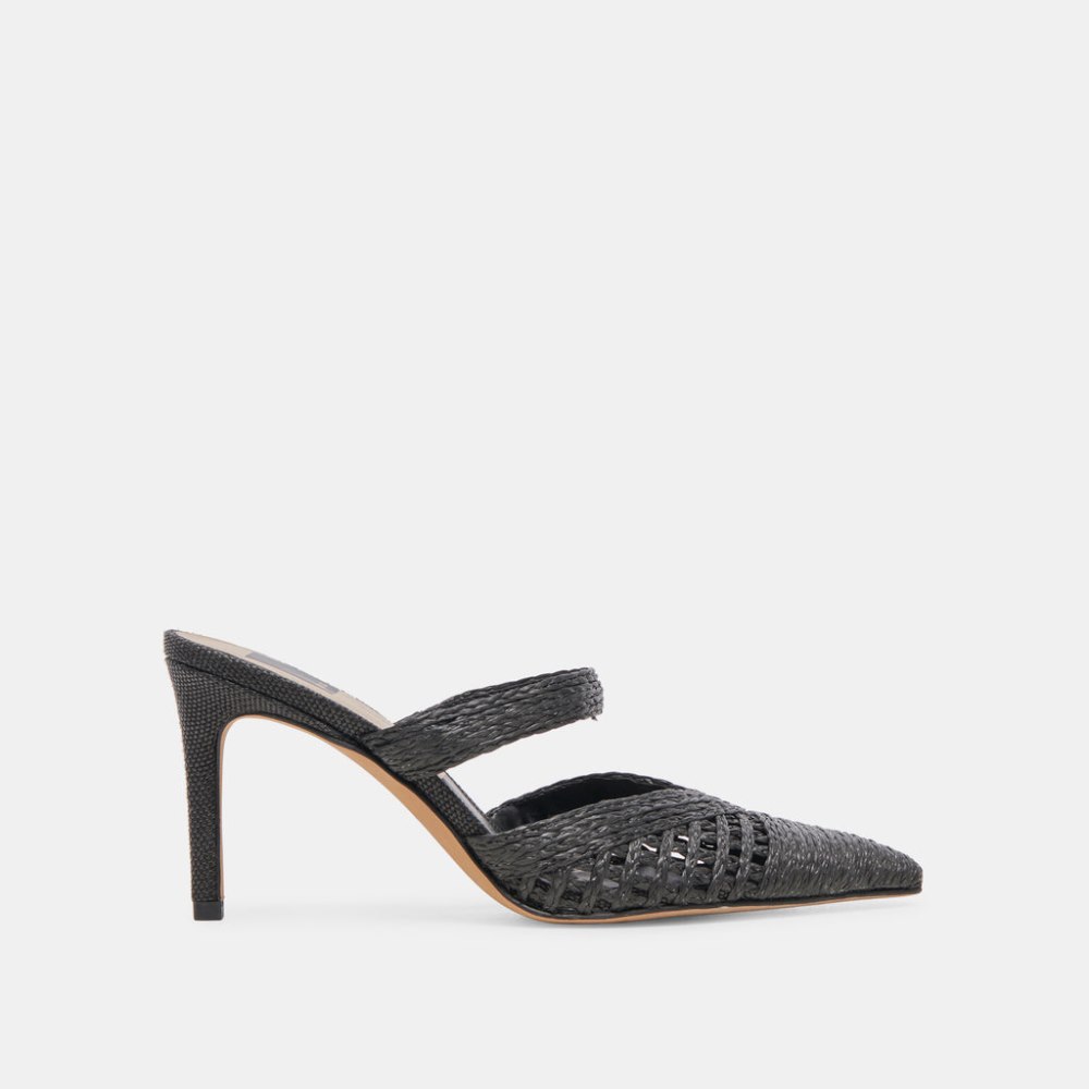 Dolce Vita Kaline Heels Onyx Raffia