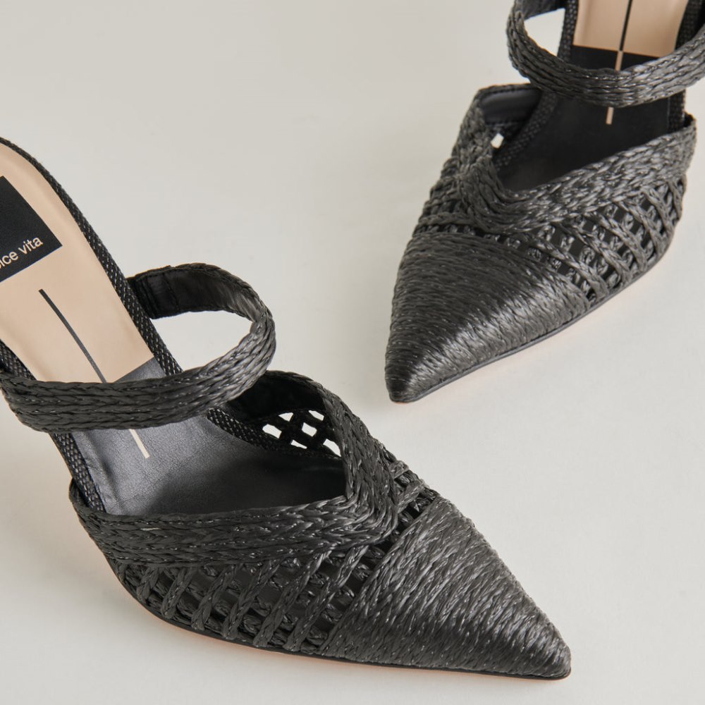 Dolce Vita Kaline Heels Onyx Raffia