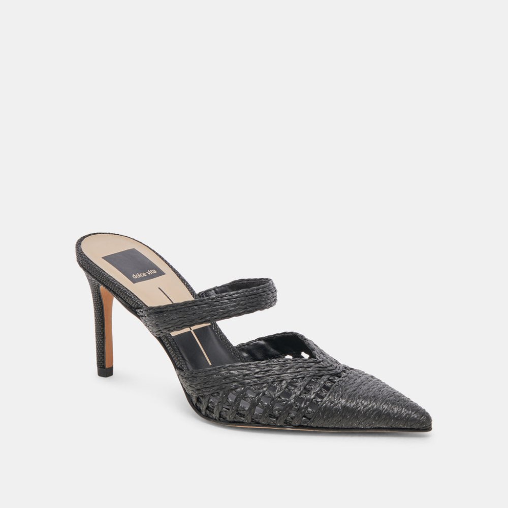Dolce Vita Kaline Heels Onyx Raffia