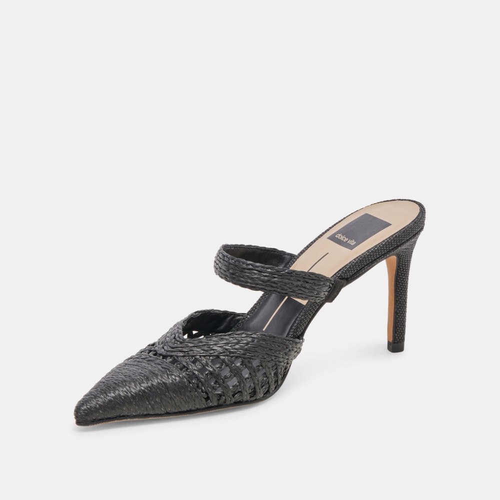 Dolce Vita Kaline Heels Onyx Raffia